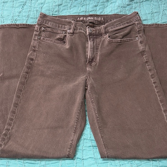 American Eagle sz 8 long Brown Denim Jeans EUC - Picture 2 of 6